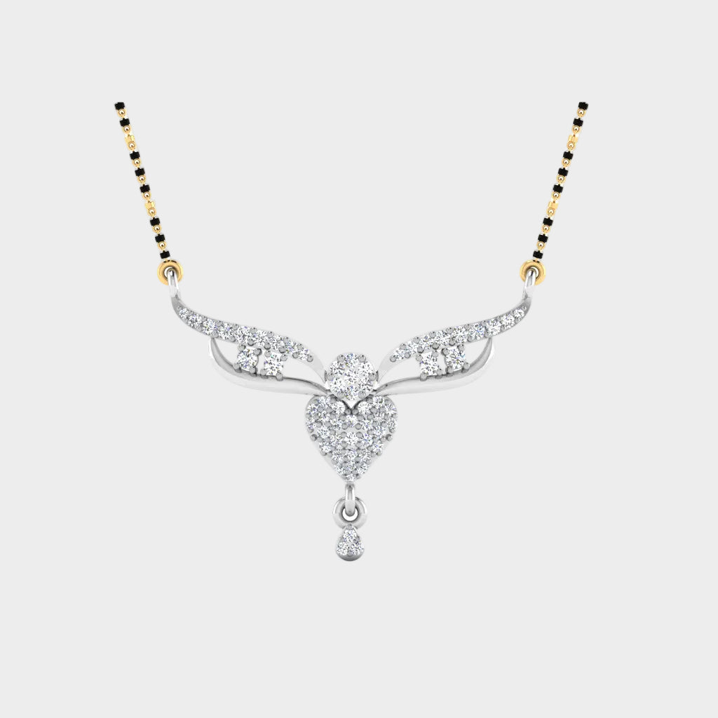 Minimalist White Gold Diamond Mangalsutra Everyday Wear